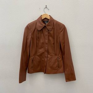 ETCETERA brown soft leather tailored jacket